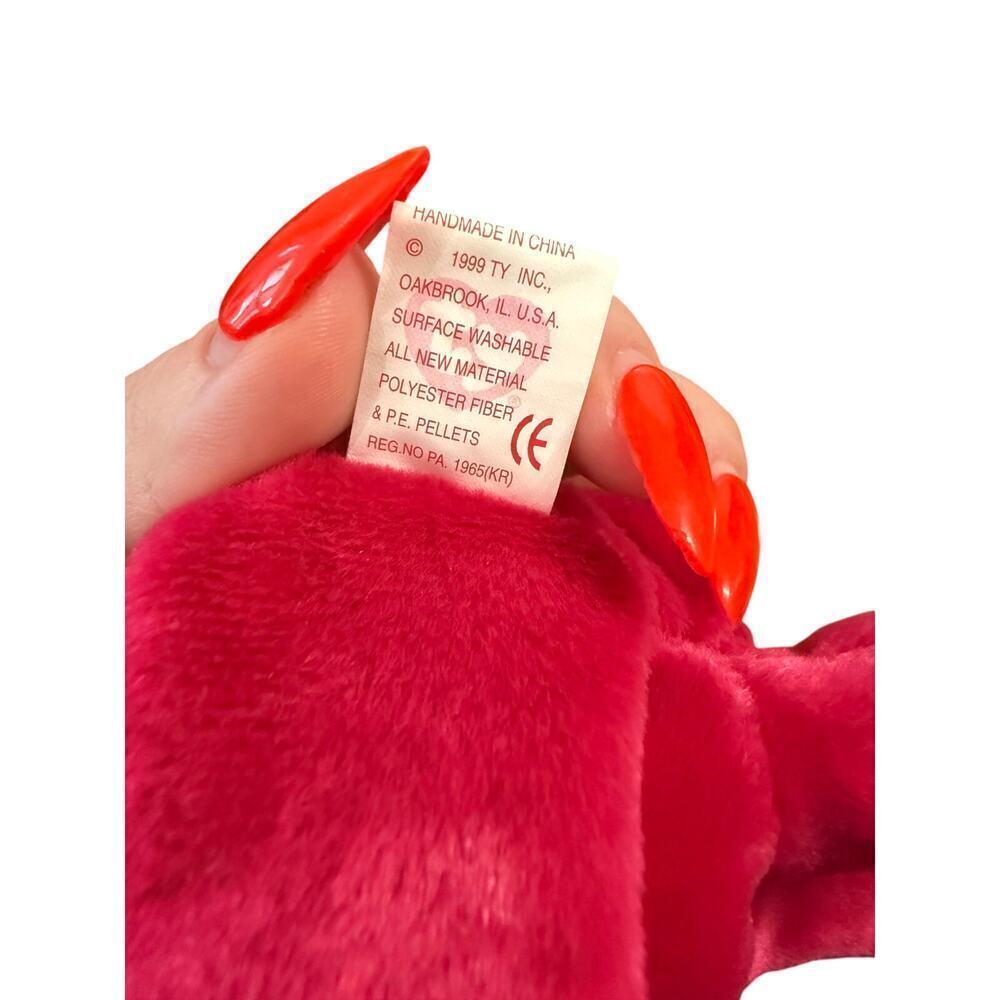 Valentina Beanie Baby 1998 Ty Original MWMT Pink Heart Bear - Picture 7 of 7